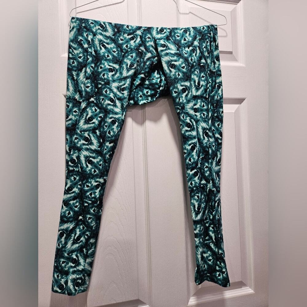 LuLaRoe Teal Patterned Leggings